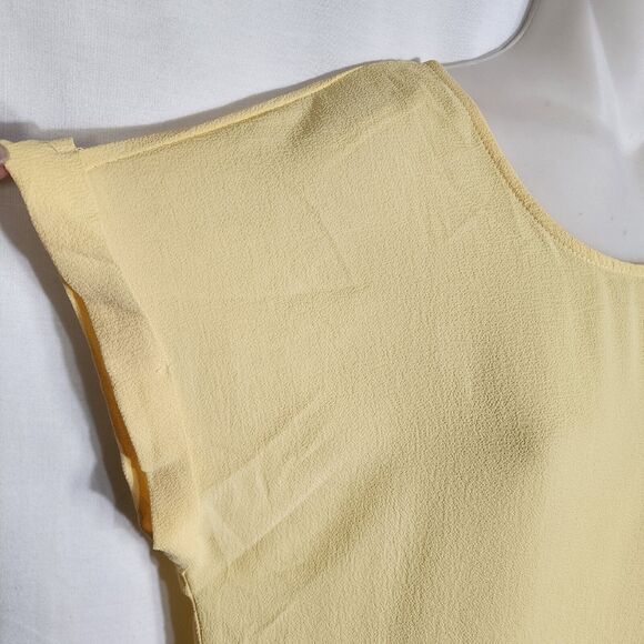 Hippie Rose Women Top Large Yellow Short Sleeve Roll Tab Stretch Hi Low Textured - Picture 6 of 10